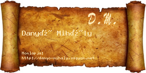 Danyó Mihály névjegykártya